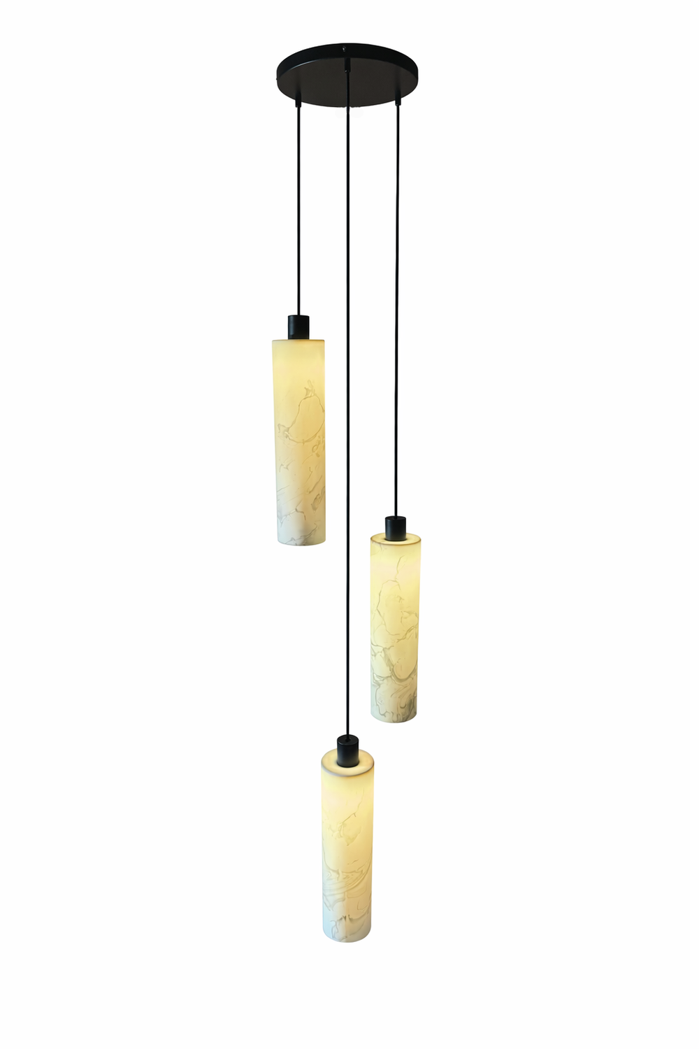 Marbled Lucerna 3 Drop Cluster Light
