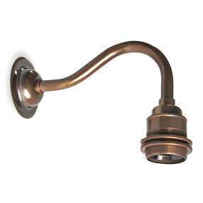 Short Swan Neck Wall Fitting - Antique Brass