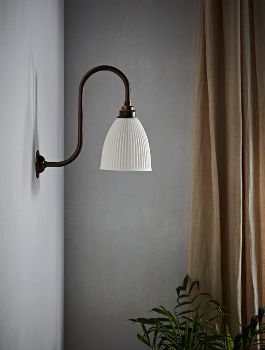 Dudley Wall Light - Long Swan Neck Antique Brass Fitting